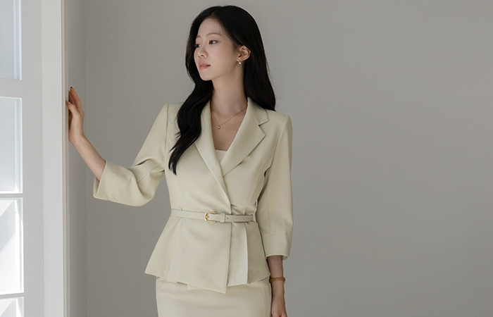 Peplum Set-up Jacket(+Belt)