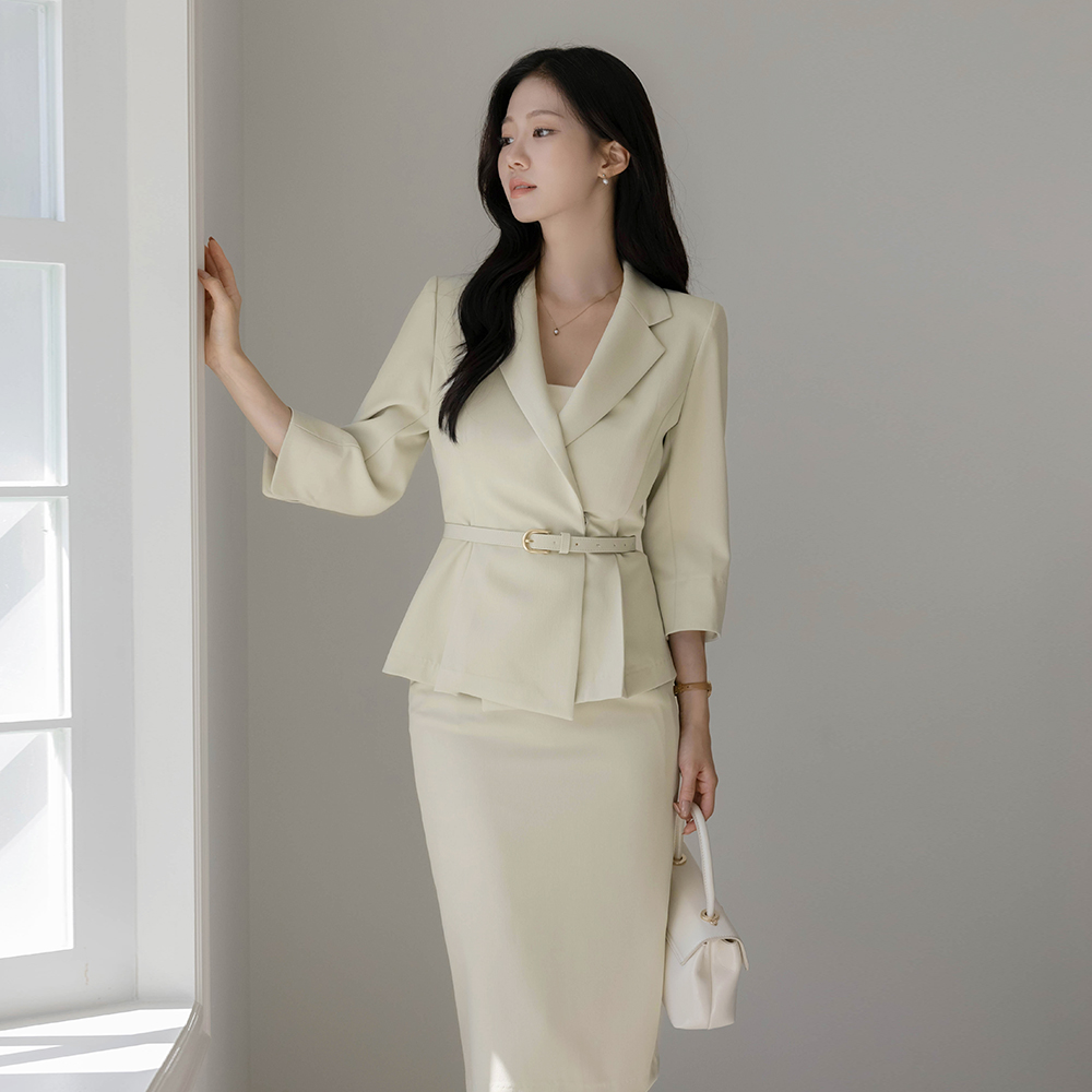 Peplum Set-up Jacket(+Belt)