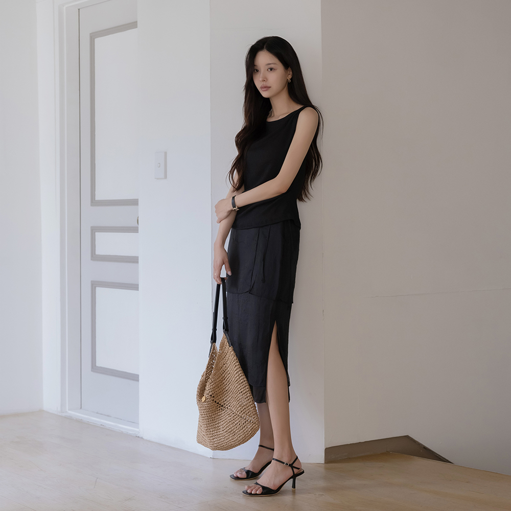 layered Wrap Style Color Combination Skirt