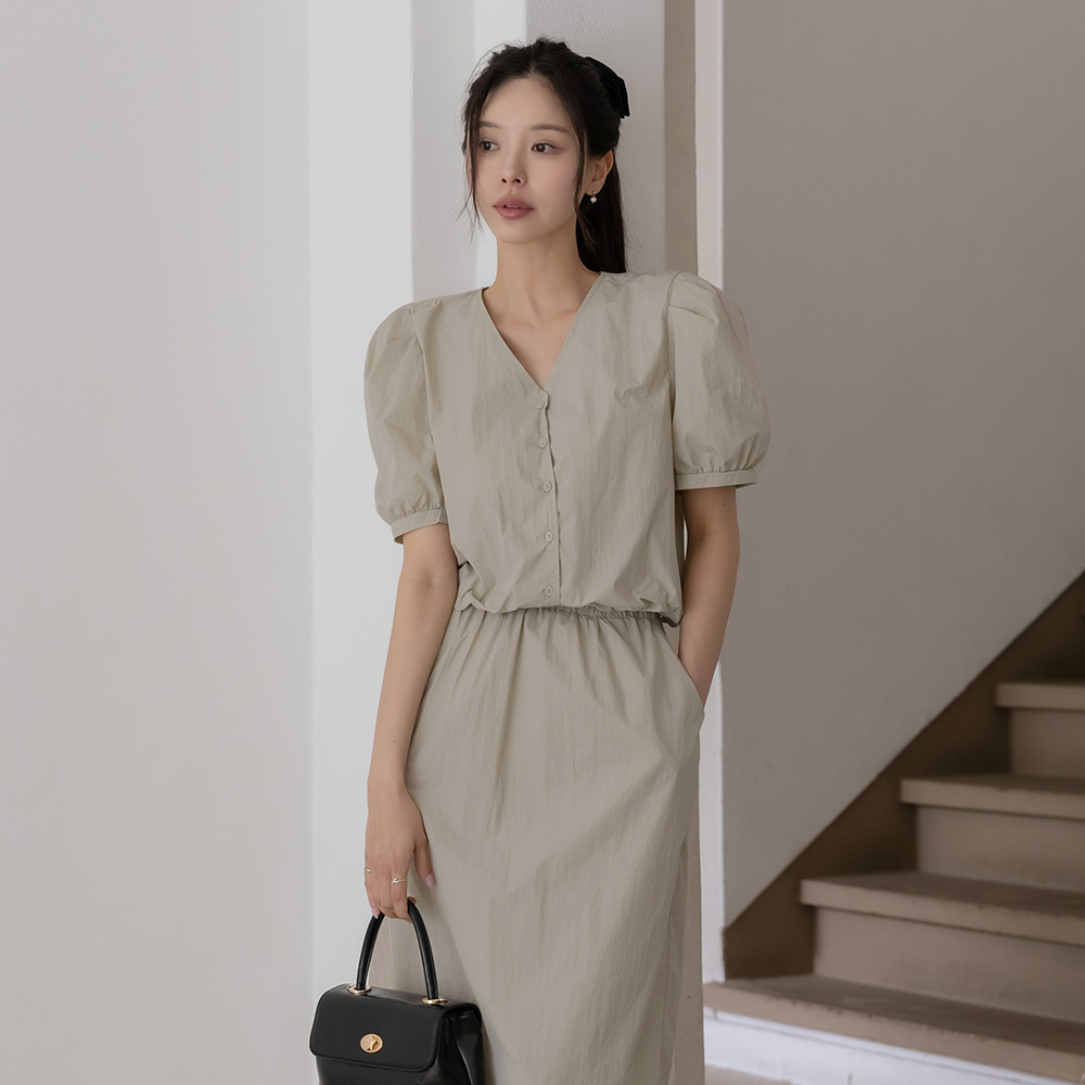 Mari String Rustlingly Blouse&Skirt SET