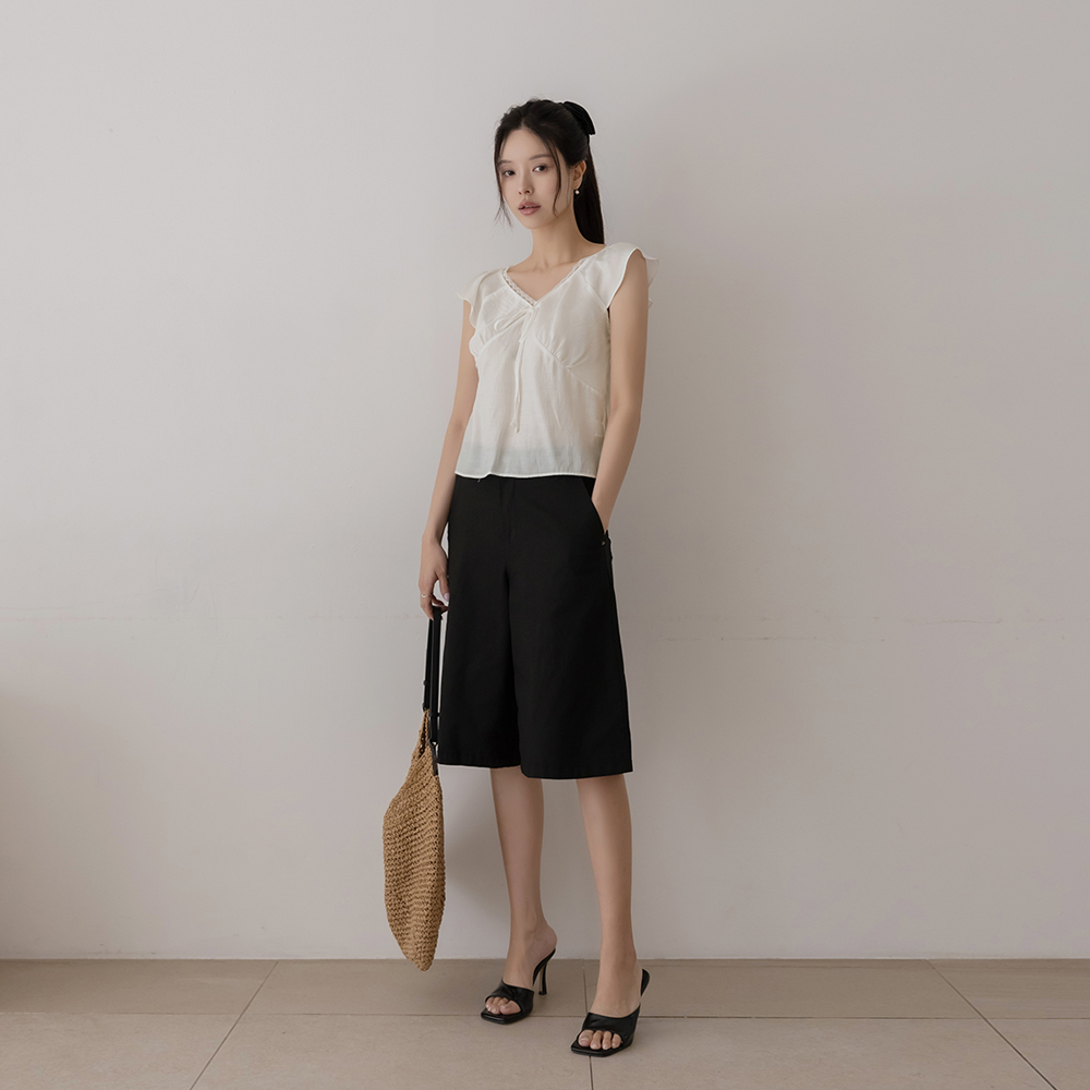 Basic Linen Span Cooling Bermuda Pants