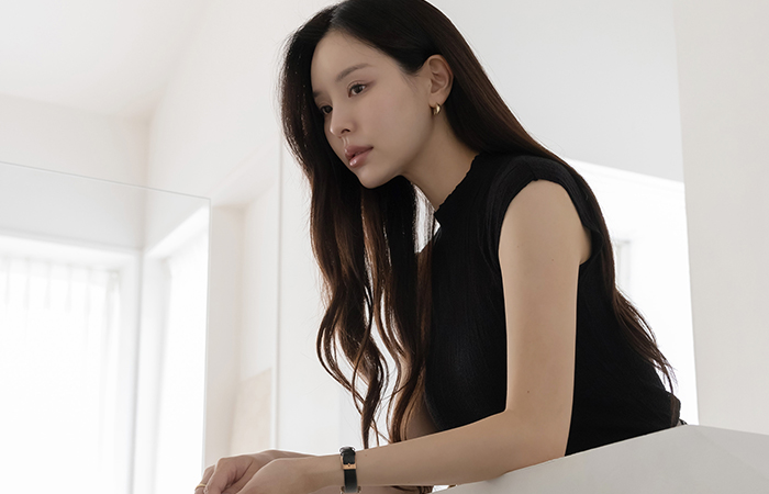 Summer Half-Highneck Slim Cap-Sleeves Knit
