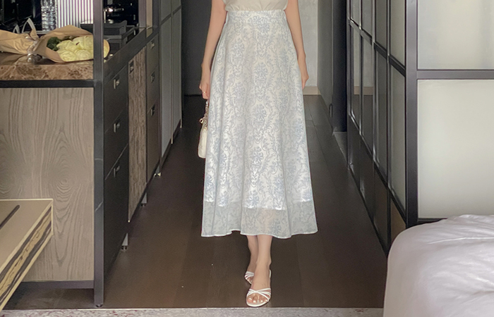René Garden Flower layered A-line Skirt