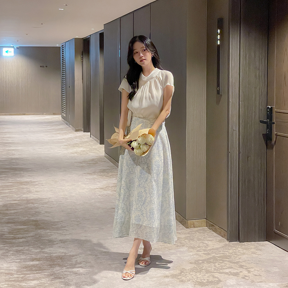 René Garden Flower layered A-line Skirt