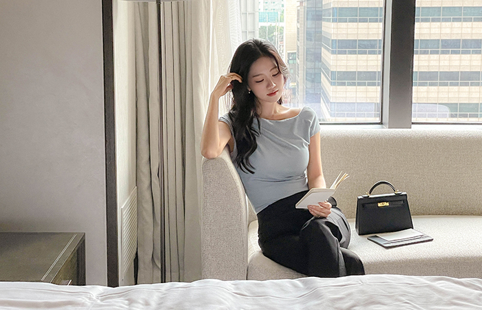 Seri Shirring Unbalance Span T-shirt