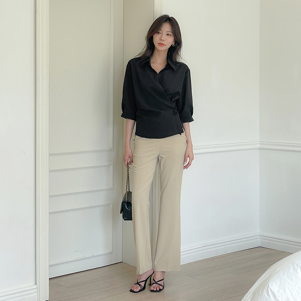 Cooling Slim Span Boot-Cut Slacks