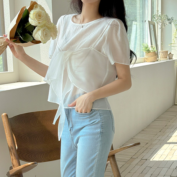 Bloom See-through Bustier&Blouse SET