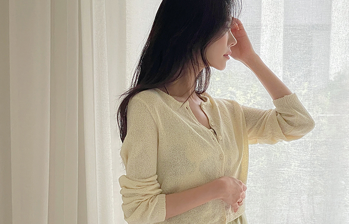 Candy Raund neck Bouclé Cardigan