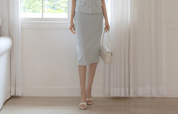 Summer Tweed H-line Set-up Skirt