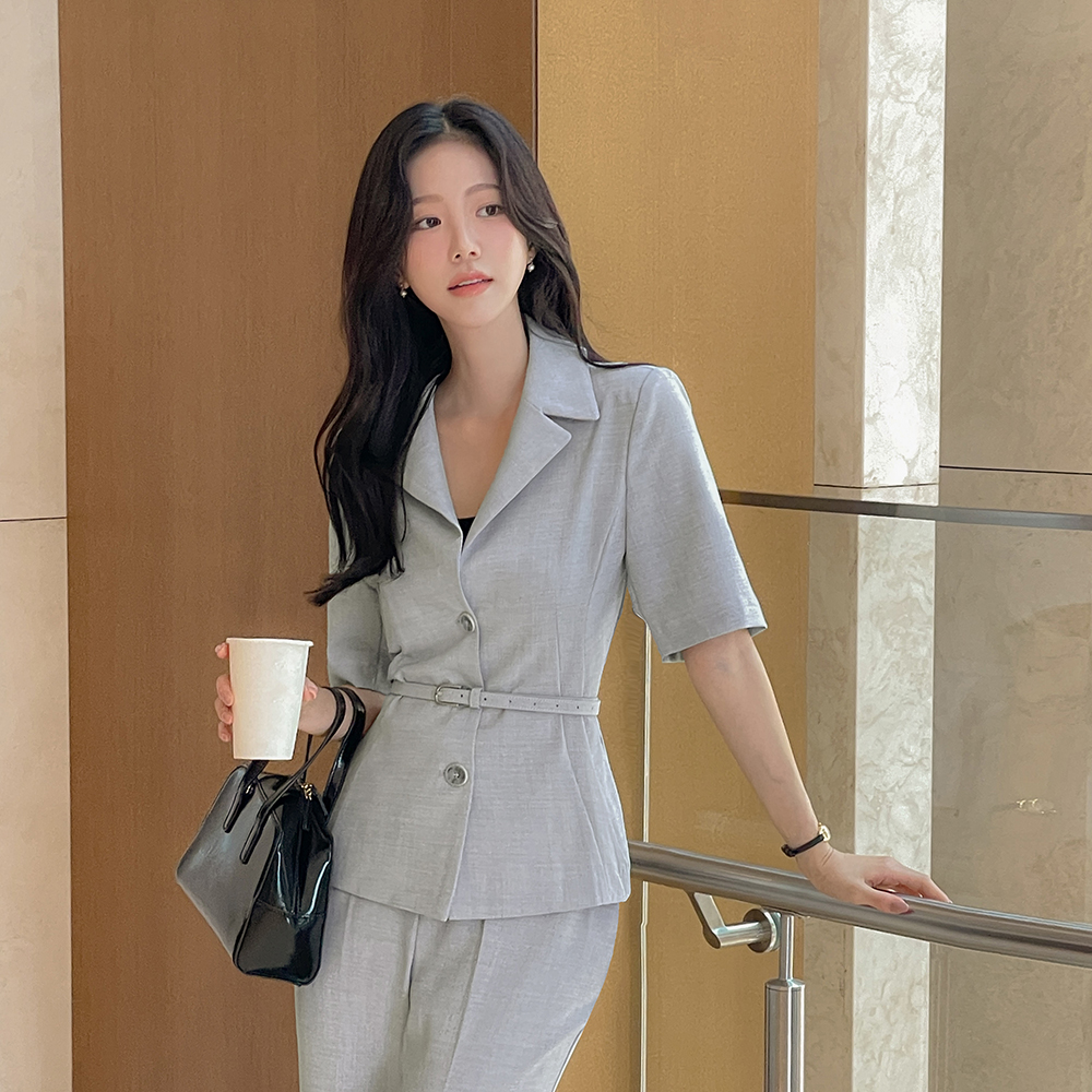 Span Short-sleeve Set-up Jacket(+Belt)