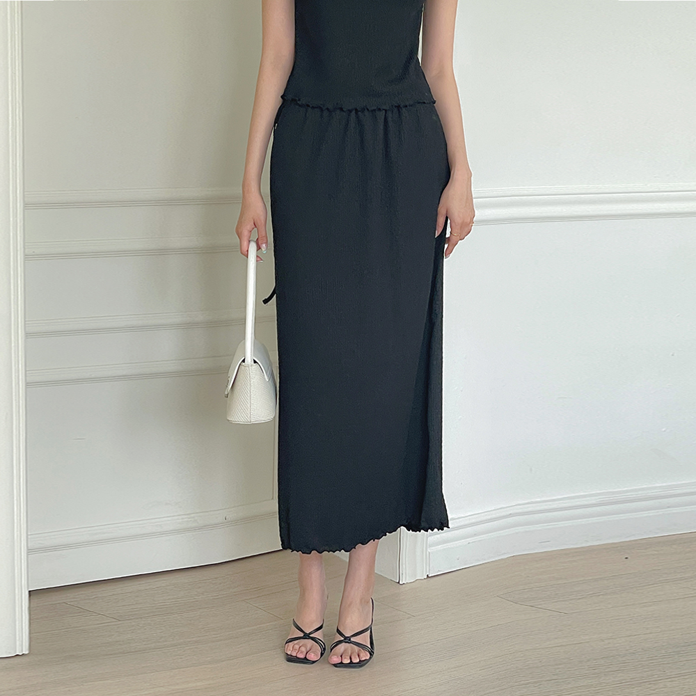 Wrinkle Wave Set-up Skirt