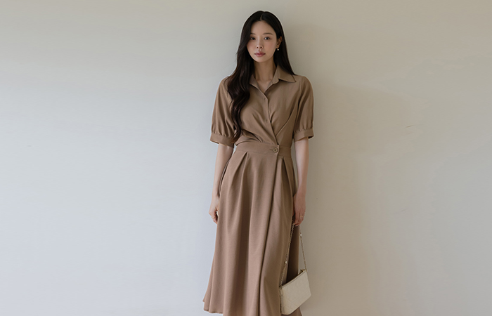 Polo Back Banding A-line Dress