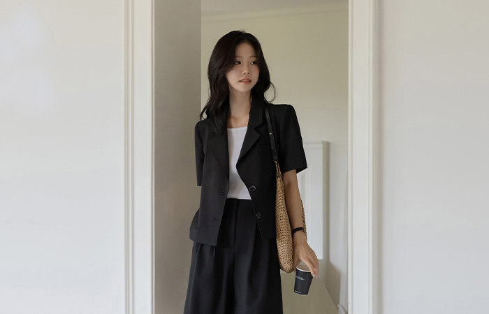lucy Polo Back-Button Center Front Vent Set-up Jacket