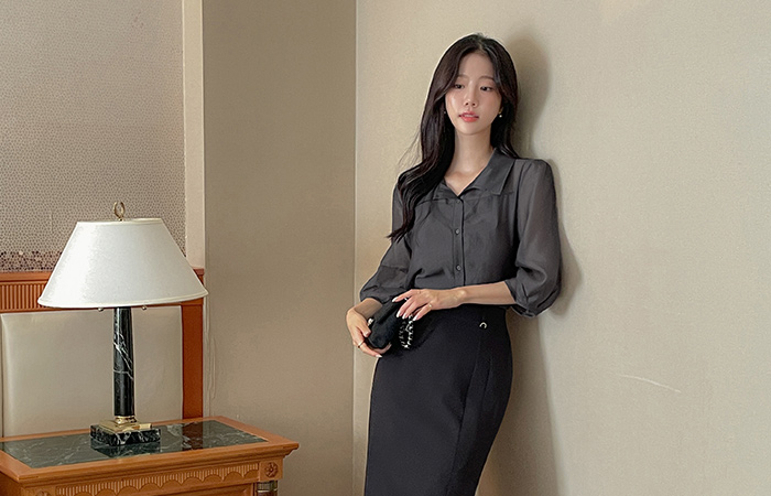 Polo Capri See-through Double Blouse