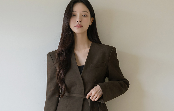 primium No-collar Hidden Set-up Jacket(+Belt)