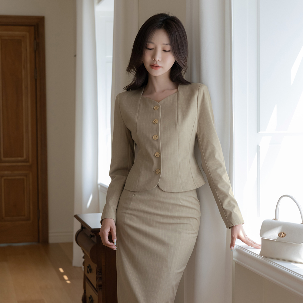 ruby Stripe Slim Line Set-up Jacket