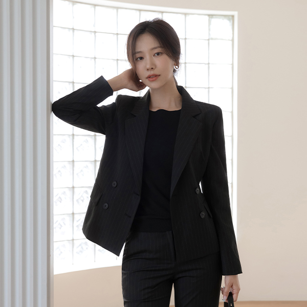ruby Stripe Polo Set-up Jacket