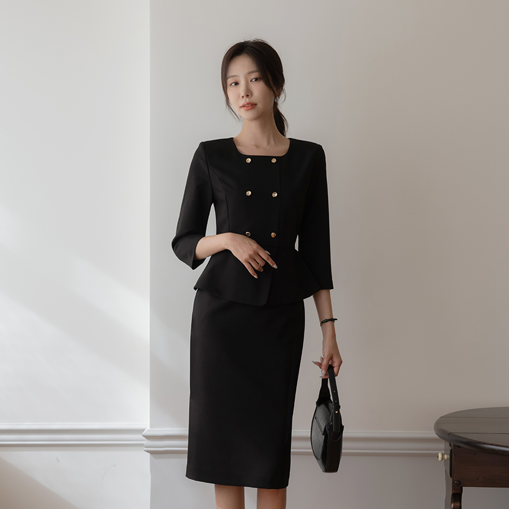 Classic Peplum Two-piece Style Dress