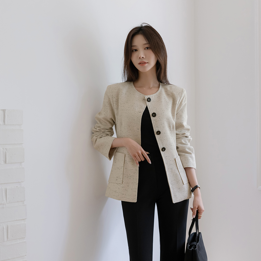 로마 Raund neck Tweed Jacket