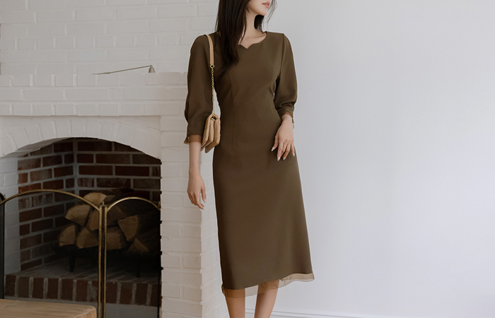 Organza Color Combination H-line Capri Dress