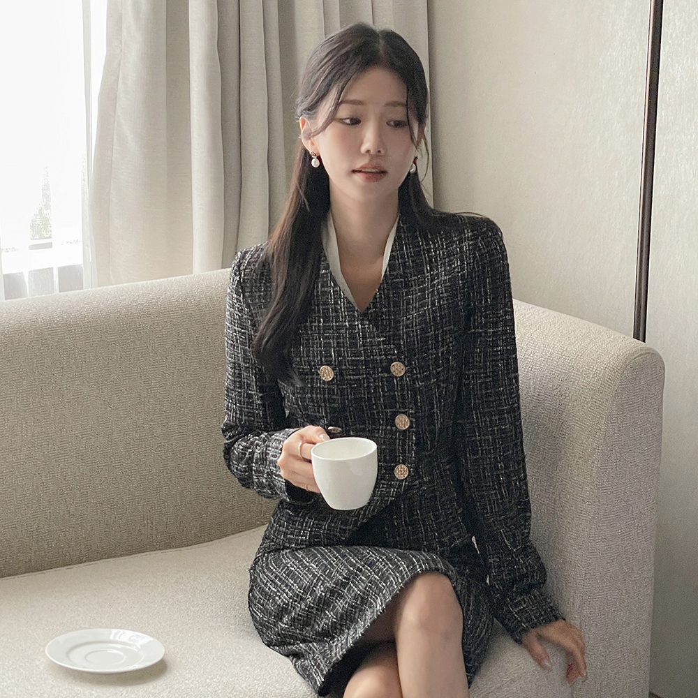 Roy Glitter Tweed Set-up Jacket