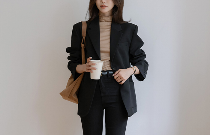 High qulity Basic Semi- loose fit Jacket