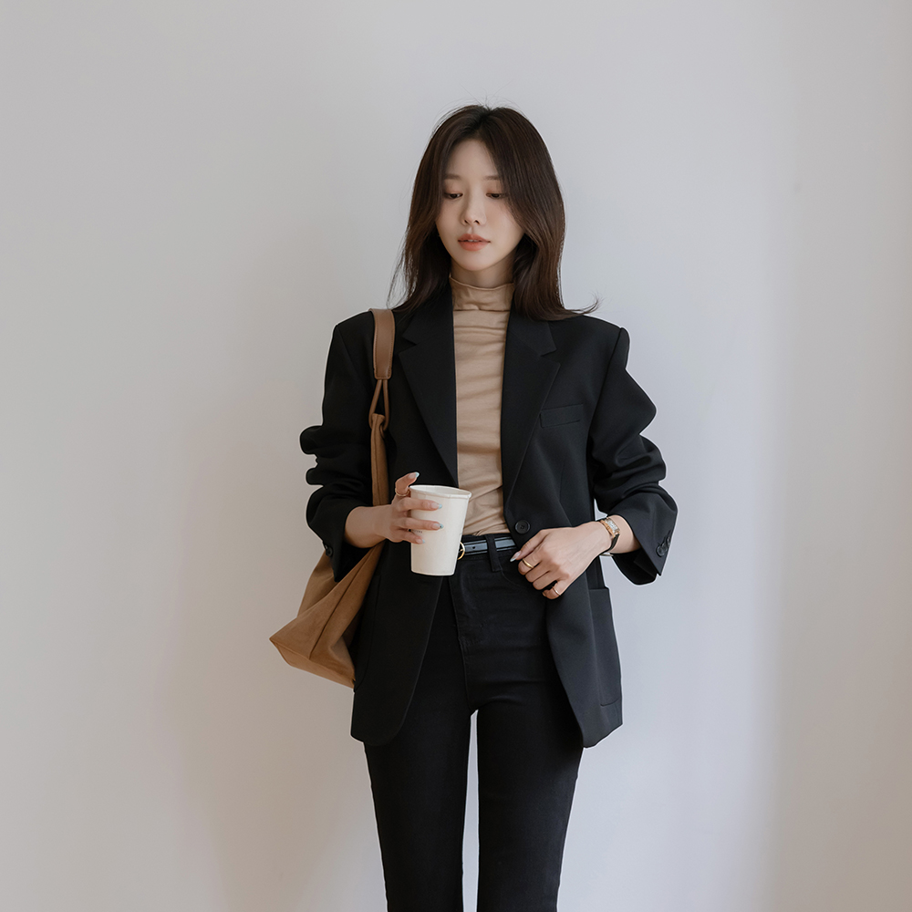High qulity Basic Semi- loose fit Jacket