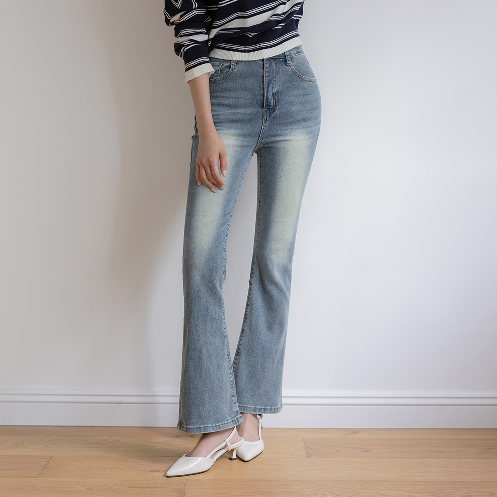 Length repair NO! Daily Washing Slim Boot-Cut Pants (Short/Middle/Longver)