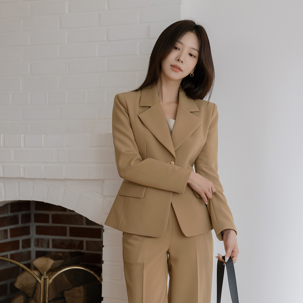 stone Gold Button Formal Set-up Jacket