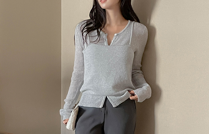 Luna Wool Knit Bustier&Cardigan SET