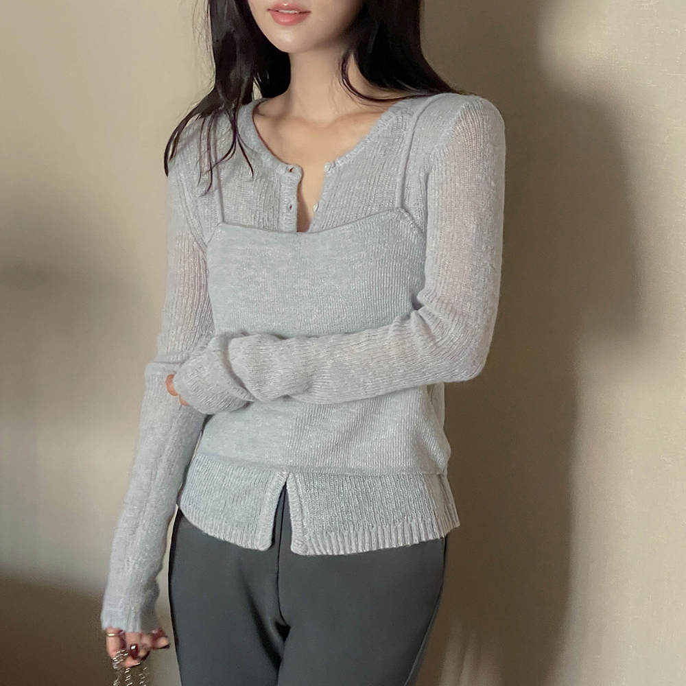 Luna Wool Knit Bustier&Cardigan SET