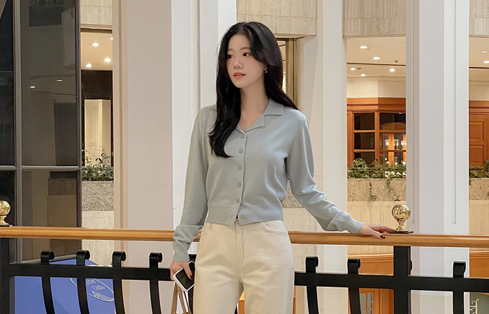 Candy Polo Wool Knit Cardigan