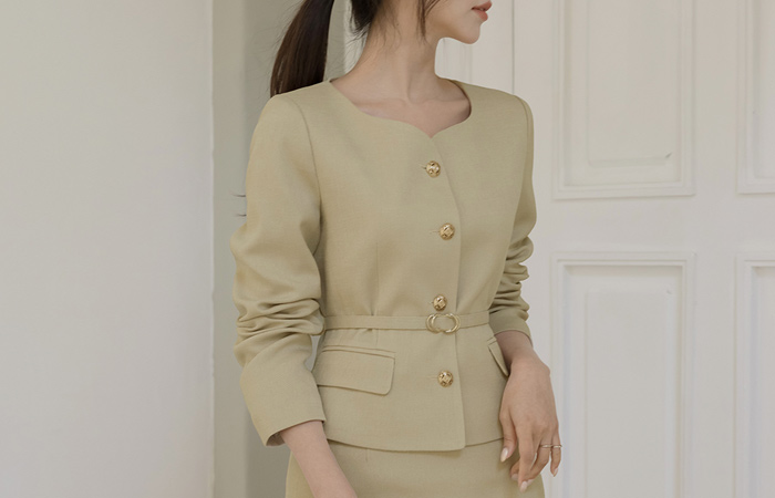 Tweed Set-up Jacket(+Belt)
