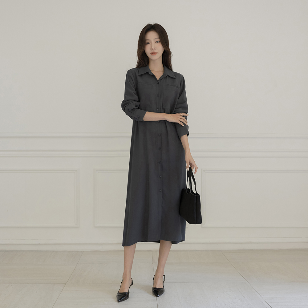 Shirt Long Dress(+Belt)