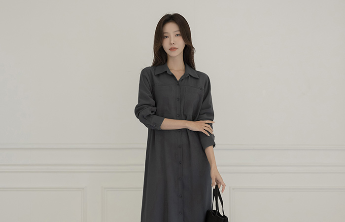 Shirt Long Dress(+Belt)