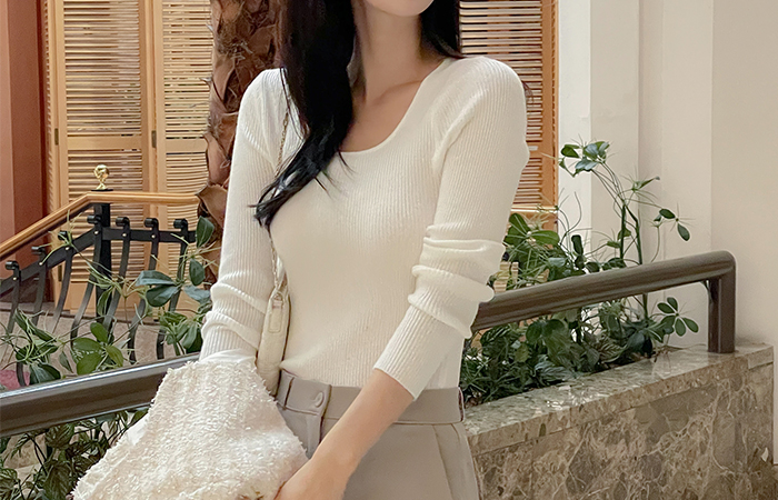 Daily UNeck Corduroy Long-sleeve Knit