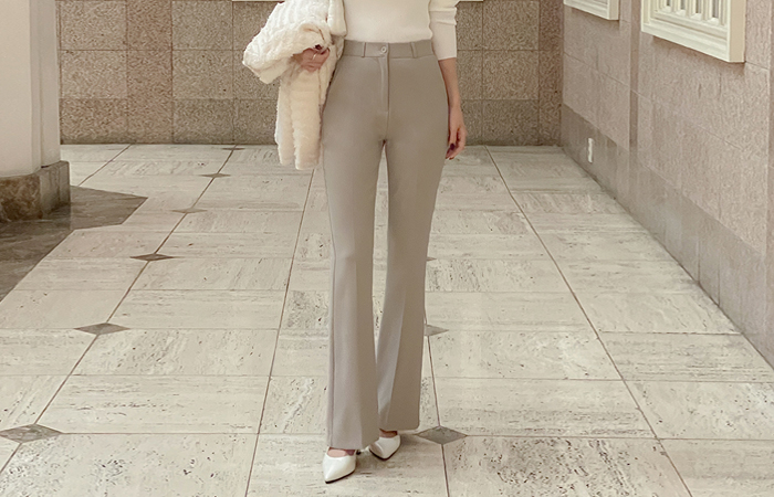 Length repair NO! Boot-Cut Span Slacks(3type)