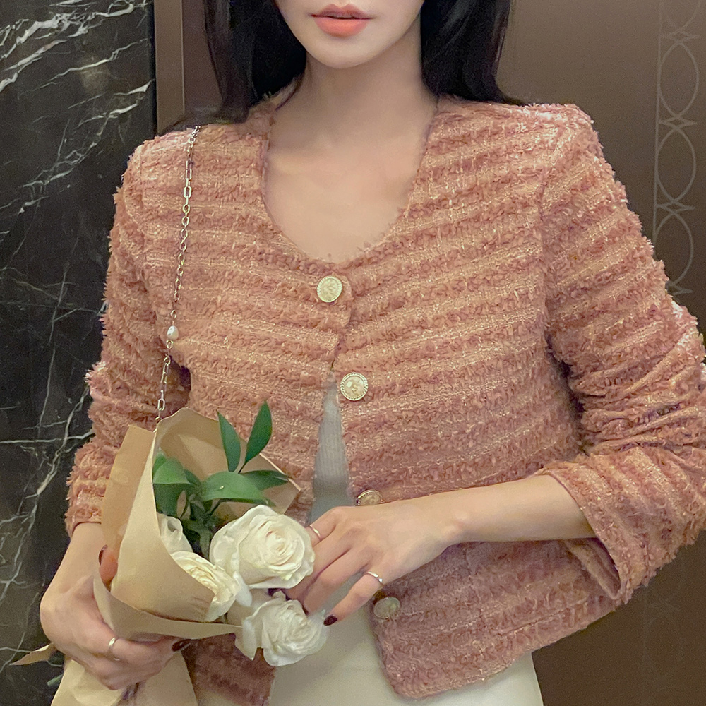 Rose Tassel Tweed Crop Jacket