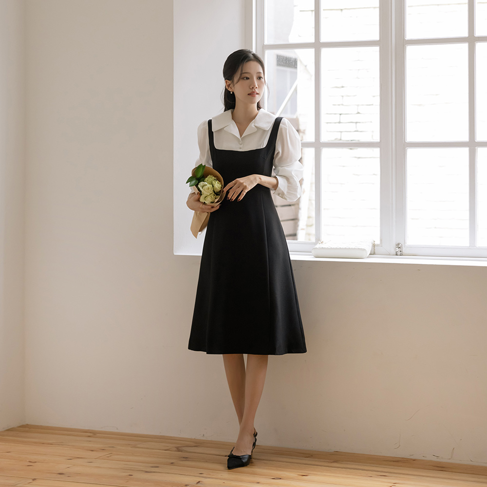 layered A-line Tweed Dress