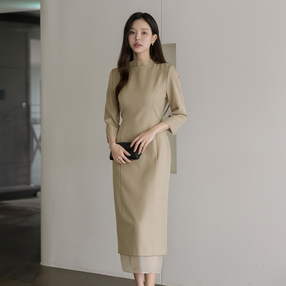 Color Combination Span H-line Dress