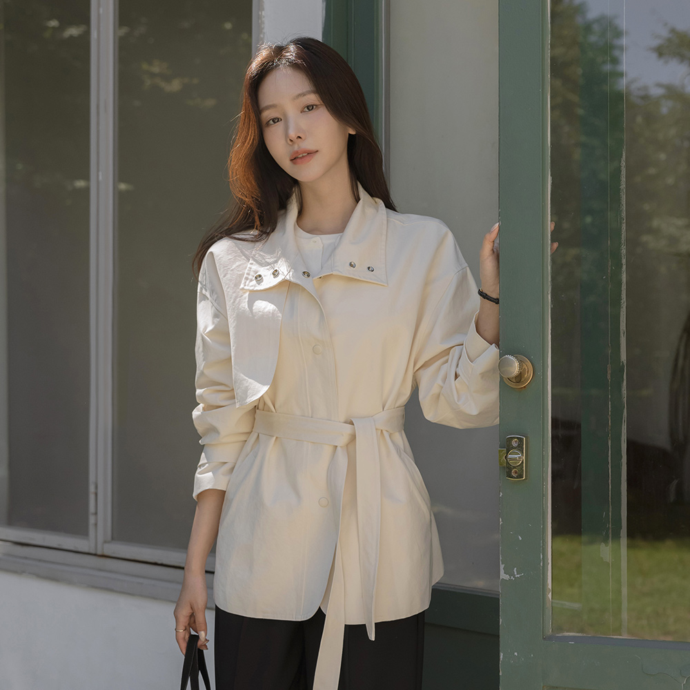 Core High-Neck Harp Field Jacket Jumper(+Belt)