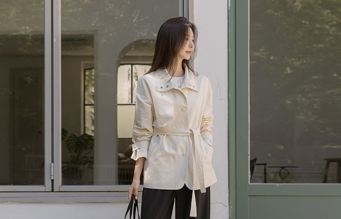 Core High-Neck Harp Field Jacket Jumper(+Belt)