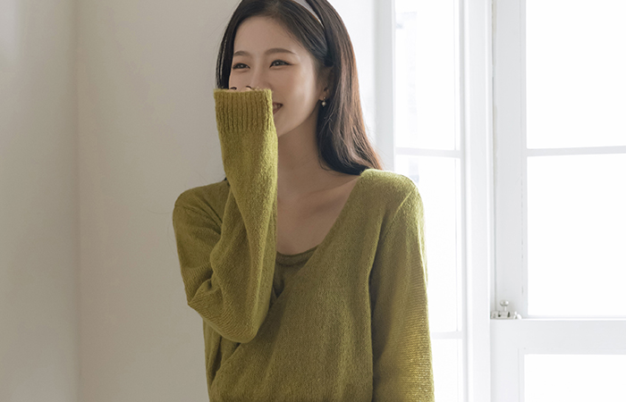 솔티드 Wool&Mohair Wrap Knit
