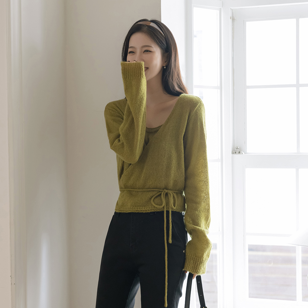 솔티드 Wool&Mohair Wrap Knit