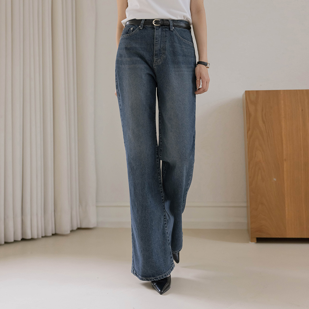 Flared Semi- Wide Boot-Cut Denim Pants