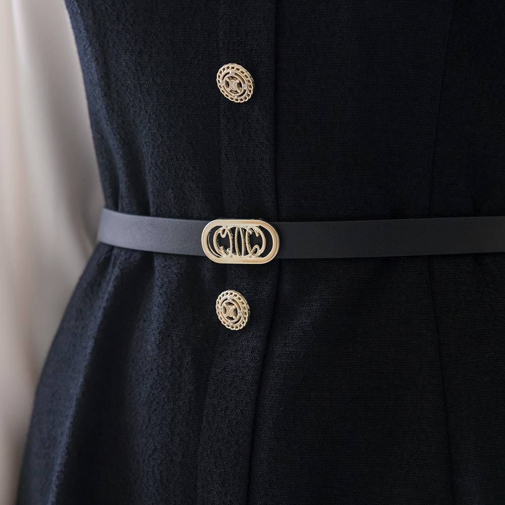 Muse Classic layered Tweed Dress_Belt