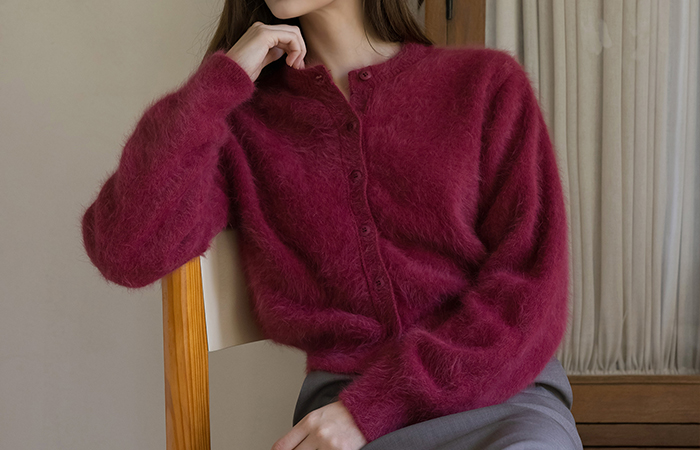 Soft Angora Round Cardigan
