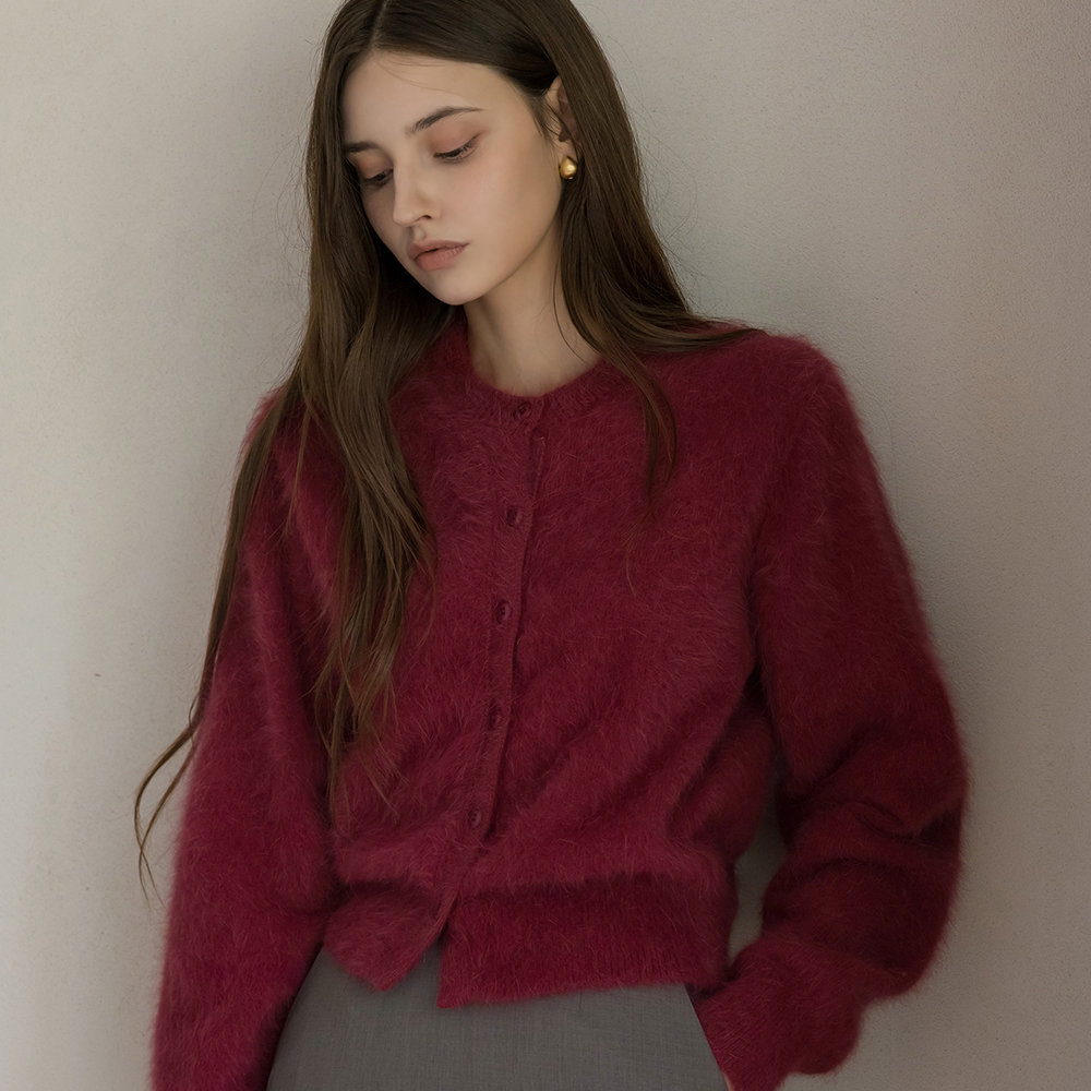 Soft Angora Round Cardigan