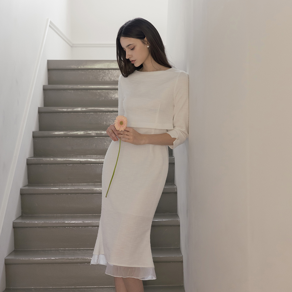 [O:neul] Mermaid Tension Tweed Dress