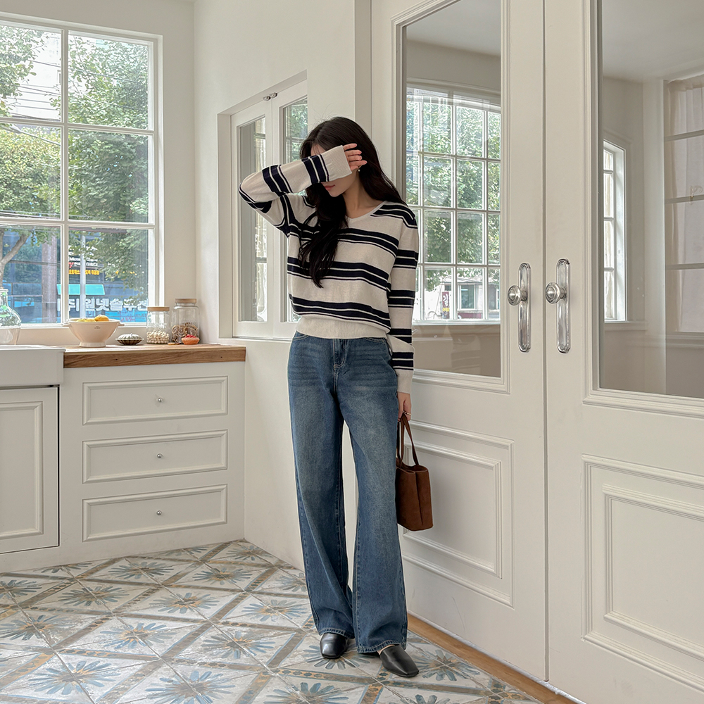 Length repair NO! T Semi- wide fit Denim Pants (Short/Middle/Longver)